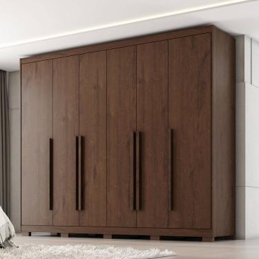 Imagem de Guarda-roupa Mdf 6 Portas 6 Gavetas Platinium Jacarandá