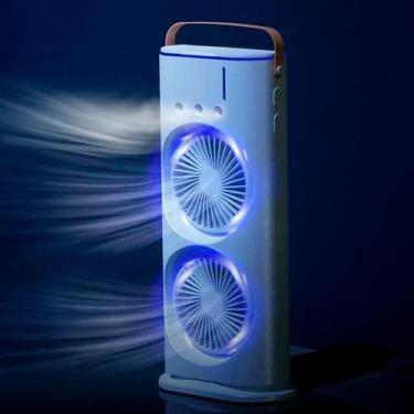Imagem de Ventilador Torre Usb Potente Duplo Mesa Melhor Climatizador