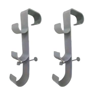 Imagem de IEUDNS Suporte para poste de piscina acima do solo, ganchos triplos, equipamento, organizador, suporte para rede de skimmer de folhas de piscina, gancho de, Cinza, 2 Pc