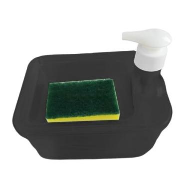 Imagem de KiBcsLic Dispensador de sabão e esponja para lavar pratos e louças Bomba de sabão (esponja incluída) Recipiente para líquido de limpeza Capacidade de 1000 ml