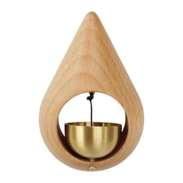 Imagem de Wswqop Campainha de porta de lojista com sino de latão, campainha de madeira, de porta, para entrada, geladeira, loja, quintal de quarto