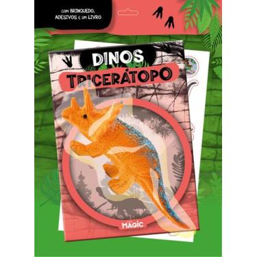 Imagem de Livro - Dinos Tricerátopo com Brinquedo e Adesivos