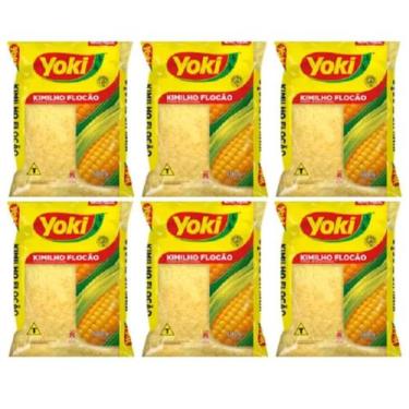Imagem de KIT COM 6 Farinha De Cuscuz Flocada Kimilho Flocão 500g Yoki