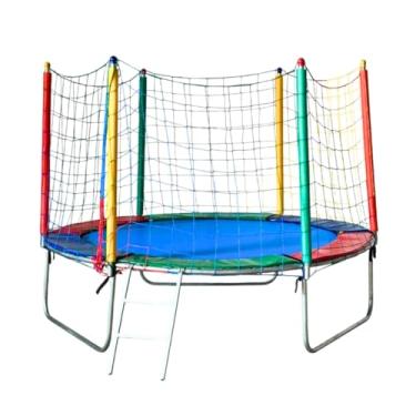 Imagem de Cama Elástica 2,30m com Rede de Proteção, Estrutura em Aço Galvanizado, Suporta 90kg, Colorida