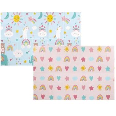 Imagem de Tapete Infantil Bebê Baby Arco Íris Dupla Face e Impermeável Buba