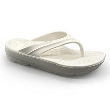 Imagem de Pure Stride Chinelo masculino feminino - sandália para fascite plantar ortopédica suporte de arco, Branco, 11 Women/10 Men