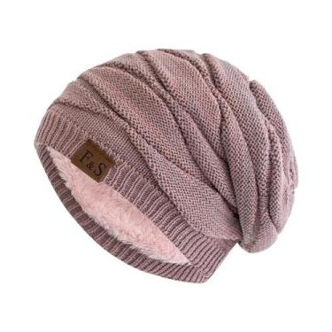 Imagem de Gorro De Inverno Unissex Com Forro De Lã Quente, Chapéu Masculino E Fe