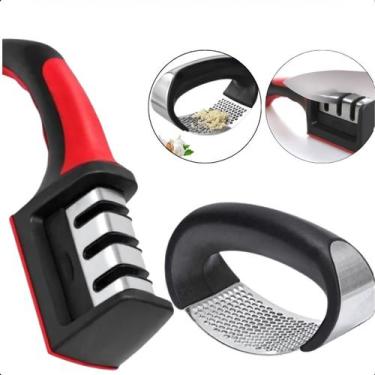 Imagem de KIT Espremedor Ergonômico + Afiador Profissional Multiuso - FAZA