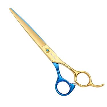 Imagem de Recubay Tesoura Para Tosa De Cães E Gatos, Animais Estimação Pelos Grossos Emaranhados, Reta Curvada Mais Fina Aço Inoxidável