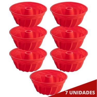 Imagem de Kit 7 Formas Silicone 23,5cm Redonda Sortida Bolo Sobremesa - QUALITY 