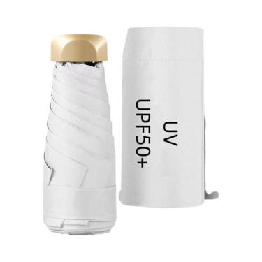 Imagem de Mini Guarda-Chuva De Bolso Com Proteção UV, Vinil, Dobrável, Para Sol 