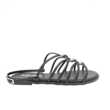 Imagem de Sandália Rasteira Marina Carvalho F1713, Preto, 37