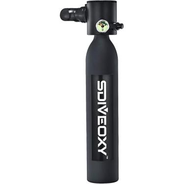 Imagem de Mini Cilindro De Oxigênio, Cilindro De Mergulho Com Capacidade De 5-10 Minutos, Material Resistente à Pressão E Corrosão Com Design Recarregável, Garrafa De Pônei Portáti, Black