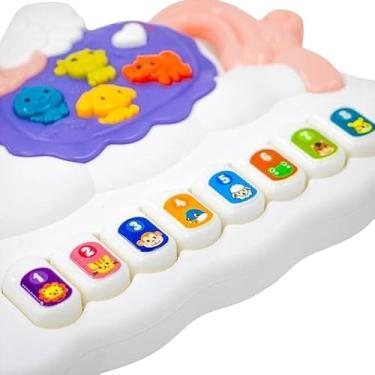 Imagem de Piano Teclado Musical Bebê Brinquedo Infantil Divertido Som De Animais Bichos Unicórnio Com Certificação INMETRO