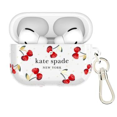 Imagem de Kate Spade New York Capa protetora para AirPods Pro 3 com clipe para chaveiro - Cherry Dot, compatível com AirPods de 3ª geração