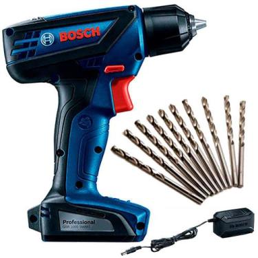 Imagem de Parafusadeira e Furadeira à Bateria 12V Bivolt BOSCH + Kit de Brocas, 