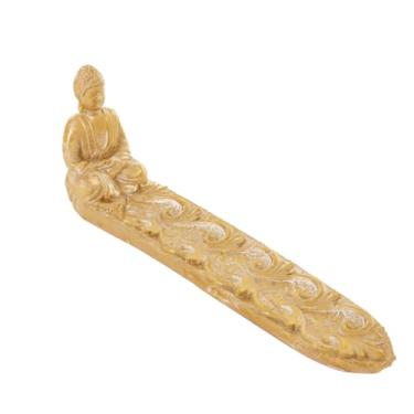 Imagem de Porta Incenso Buda Decorativo 24cm em Resina | Proteção Espiritual, Aromaterapia, Feng Shui, Decoração Zen, Tranquilidade para Casa