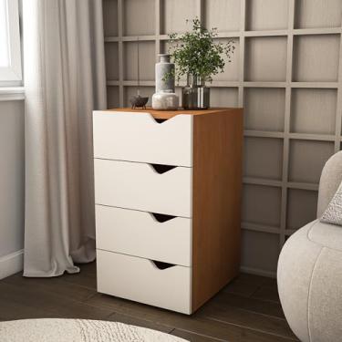 Imagem de Gaveteiro 4 Gavetas Freijó/creme Porto Politorno Móveis