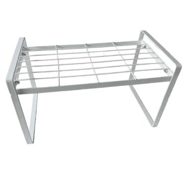 Imagem de Organizador Rack de Prateleira Branco Multiuso de Metal para Cozinha, Copa, Armário, Escritório, área de Serviço e Banheiro 33cm