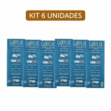 Imagem de Kit 6X: Chocolate 70% Cacau Açúcar Coco Orgânico Chokolah