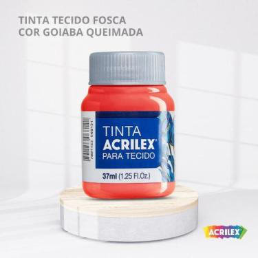 Imagem de Tinta para tecido fosca com 37ml cor goiaba queimada - ACRILEX