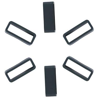 Imagem de KHZBS Pulseira de relógio de silicone de borracha com alças para retenção de suporte com ferramenta incluída (6 pacotes de 22 mm preto)