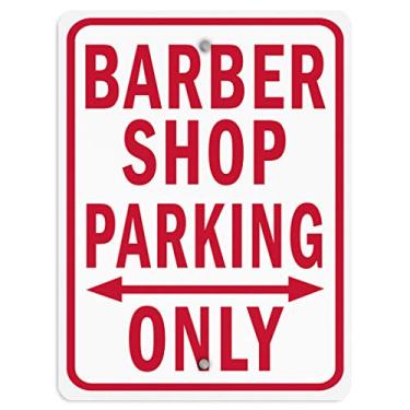 Imagem de Placa de metal de alumínio Barber Shop Parking Only