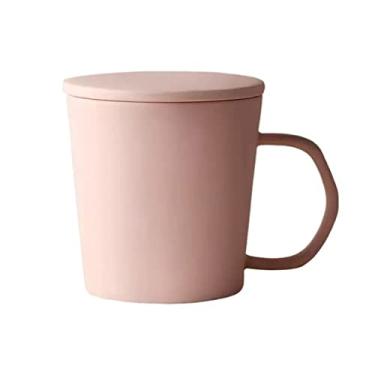 Imagem de GRFIT canecas de café linda caneca de cerâmica colorida copo de beber de escritório com tampa 360 ml xícara de chá xícara de café xícaras e canecas (cor: B)