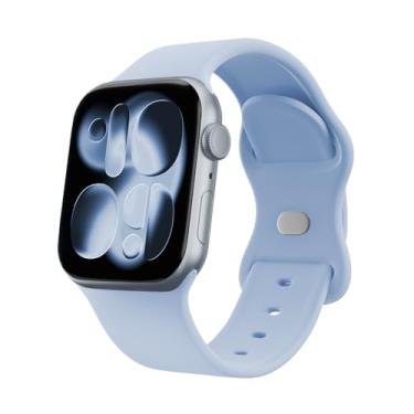 Imagem de WSV Pulseiras esportivas compatíveis com Apple Watch 38 mm, 40 mm, 41 mm, 42 mm, 44 mm, 45 mm, 46 mm, 49 mm, para mulheres e homens, pulseira de silicone macio à prova d'água para iWatch séries 10, 9,