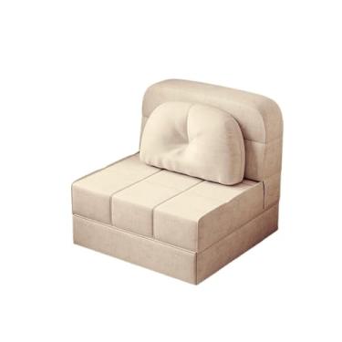 Imagem de Sofá-cama dobrável Sofá-cama dobrável pode ser convertido em cadeira de dormir, piso e almofada, adequado para camas hóspedes(Khaki,72cm)