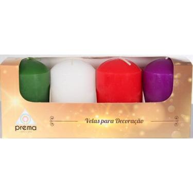 Imagem de Cilindro de Velas na Caixinha com 4 Unidades - 7,5cm de Altura e 5,0cm