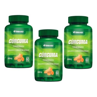 Imagem de Kit 03un Cúrcuma Herbamed 60 capsulas - Curcumina Cúrcuma Longa