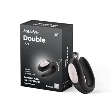 Imagem de Satisfyer Double Joy Vibrador para Casais com Controle de Aplicativo - Estimulação do Ponto G e do Clitóris, Brinquedo para Parceiros, Forma em U, Vestível Durante o Sexo - Compatível com App Satisfyer, Impermeável, Recarregável (Preto)