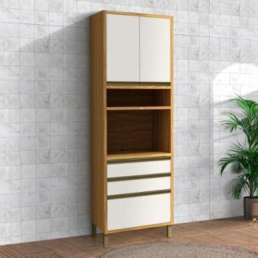 Imagem de Paneleiro Tempranillo 3 Portas 2 Gavetas 100% Mdf Amêndoa/Off White - 