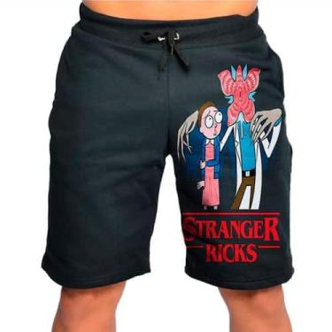 Imagem de Bermuda Short Calção Stranger Ricks Rick And Morty - smoke, Preto, M 3