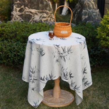 Imagem de Wuluwala Toalha de mesa quadrada pequena de cabeceira impressa para mesa de cabeceira, capa de mesa de cabeceira, capa de mesa lateral rústica para chá de panela, festa de aniversário, casamento