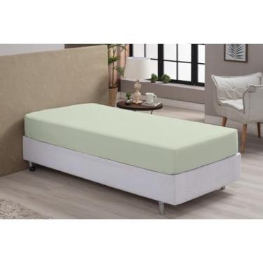 Imagem de Kit 2 Lençol De Cama Solteiro 100% Algodão Avulso 180 Fios Egpcios Com Elástico(verde)