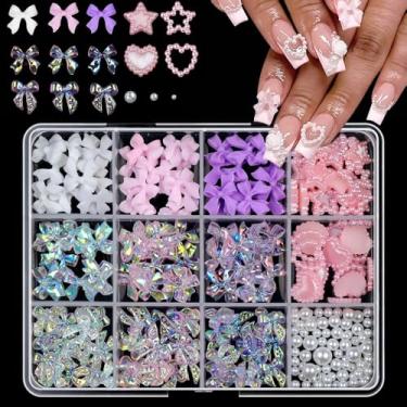 Imagem de Conjunto de joias de unha, fita, pérola, lua, coração, faça você mesmo, acessórios para broca de