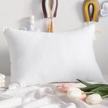 Imagem de Travesseiro de viagem, travesseiro alternativo de 33 x 45 cm, lavável na máquina - 1 pacote de travesseiro pequeno macio e respirável, branco