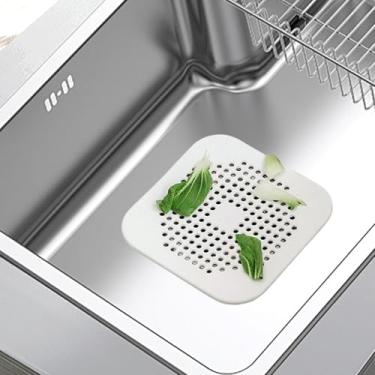 Imagem de Filtro de ralo de pia, filtro de malha antientupimento para pia de cozinha, protetor de detritos de alimentos, fácil de instalar, evita entupimentos e bloqueios de cabelo, branco