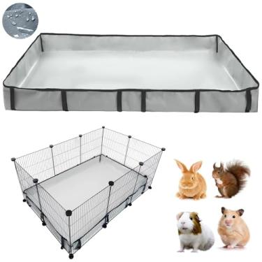 Imagem de DZWLKJ Forro de gaiola de porquinho-da-índia base impermeável e lavável também para coelhos, coelhos, chinchesilas, ouriço, furões e outros animais pequenos (122 x 182 cm)