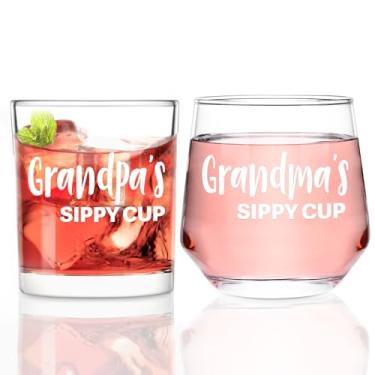 Imagem de Futtumy Presentes para avós, copo de vinho e copo de uísque para avós, presentes para avós, presente para avós, presente para avó para avó, presente para Natal, dia das mães, dia dos pais, aniversário
