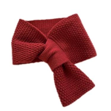 Imagem de Cachecol feminino de tricô para inverno, cor sólida, quente, para uso ao ar livre, à prova de vento, lenço de pescoço feminino