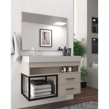 Imagem de Gabinete Banheiro Com Cuba E Espelheira 80Cm Multimóveis Vcr10071 Nude Nude