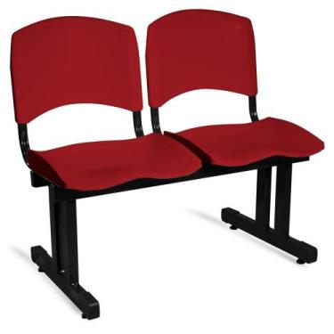 Imagem de Longarina Plástica 2 Lugares A/E Vermelho Lara - Ideaflex