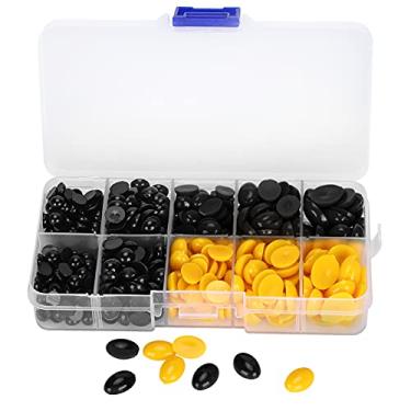Imagem de Conjunto de narizes de olhos de plástico com 580 peças para bonecas DIY Bichos de pelúcia Ursinho de pelúcia para artesanato Acessórios de resina de superfície lisa durável Vários (580 peças por caixa (preto + amarelo))