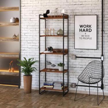 Imagem de Estante Multiuso 5 Prateleiras 187x60cm Estilo Industrial - Compace De
