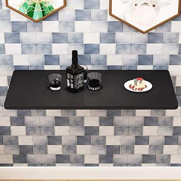 Imagem de Mesa de parede dobrável para varanda, mesa de parede, mesa de computador, mesa de notebook para laptop, mesa de madeira maciça de cozinha, preto - 90 x 40 cm