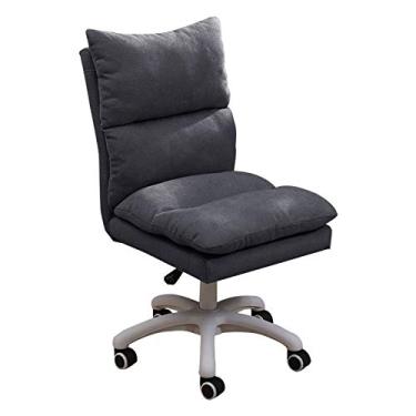 Imagem de Cadeira de mesa giratória de linho de algodão ergonômica, cadeira giratória executiva de computador para escritório doméstico para sala de reuniões, sala de estar e sala de estudo para cadeira de