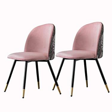 Imagem de Cadeira de jantar, cozinha, sala de jantar, móveis, cadeiras de jantar, conjunto de 2 cadeiras de cozinha, sala de estar, com pernas de metal, assento e encostos de veludo, cadeiras modernas para sala